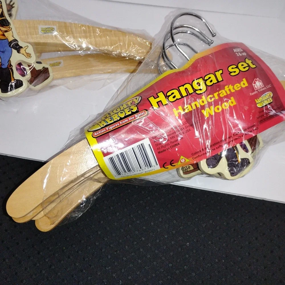 Almighty Heroes Bible Wooden Kids Clothes Hangers By Family Values -10
